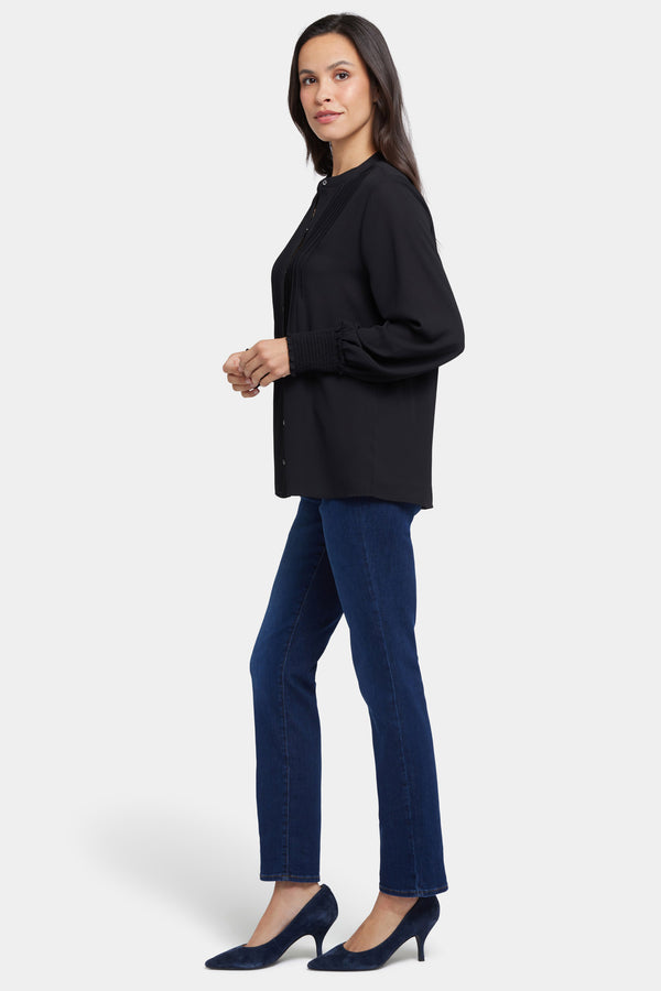 Nydj Pleated Peasant Blouse