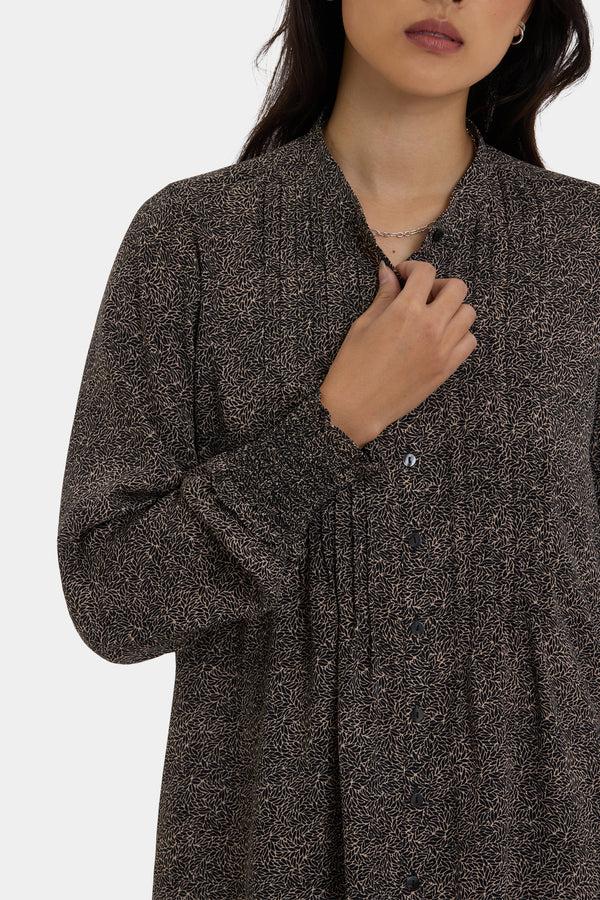 nydj Pleated Peasant Blouse