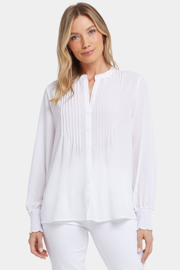 Nydj Pleated Peasant Blouse