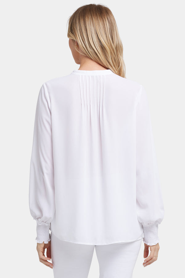 nydj Pleated Peasant Blouse