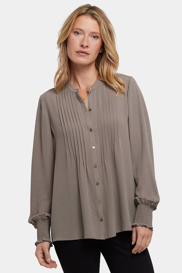 Nydj Pleated Peasant Blouse