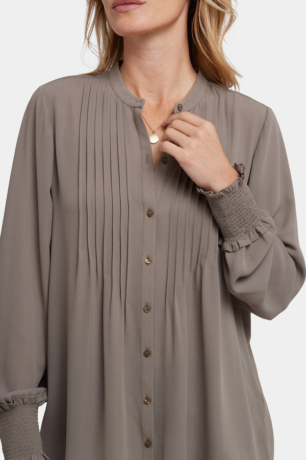 Nydj Pleated Peasant Blouse