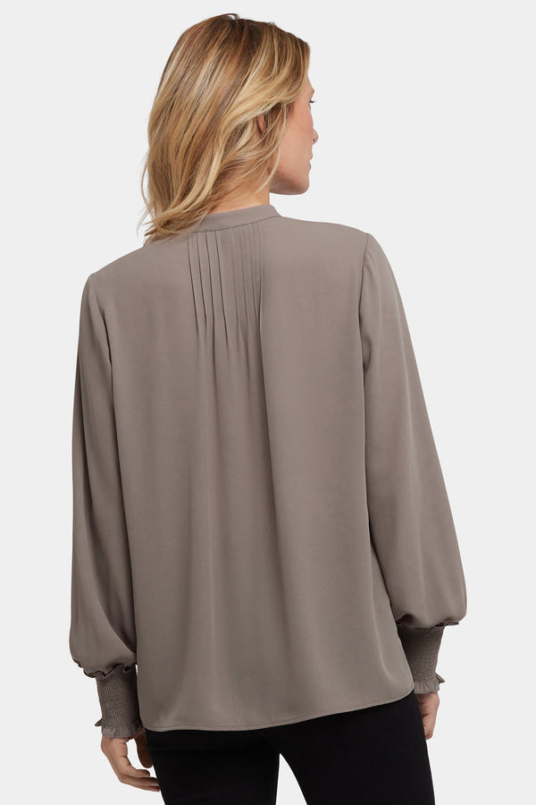 nydj Pleated Peasant Blouse