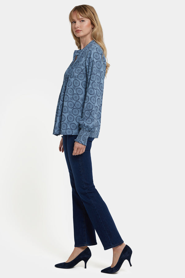 Nydj Pleated Peasant Blouse