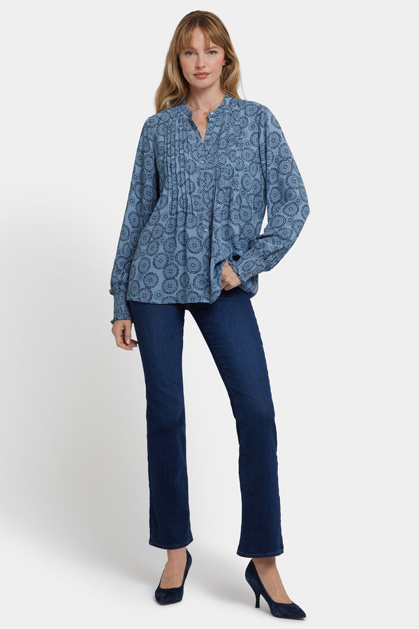 Nydj Pleated Peasant Blouse