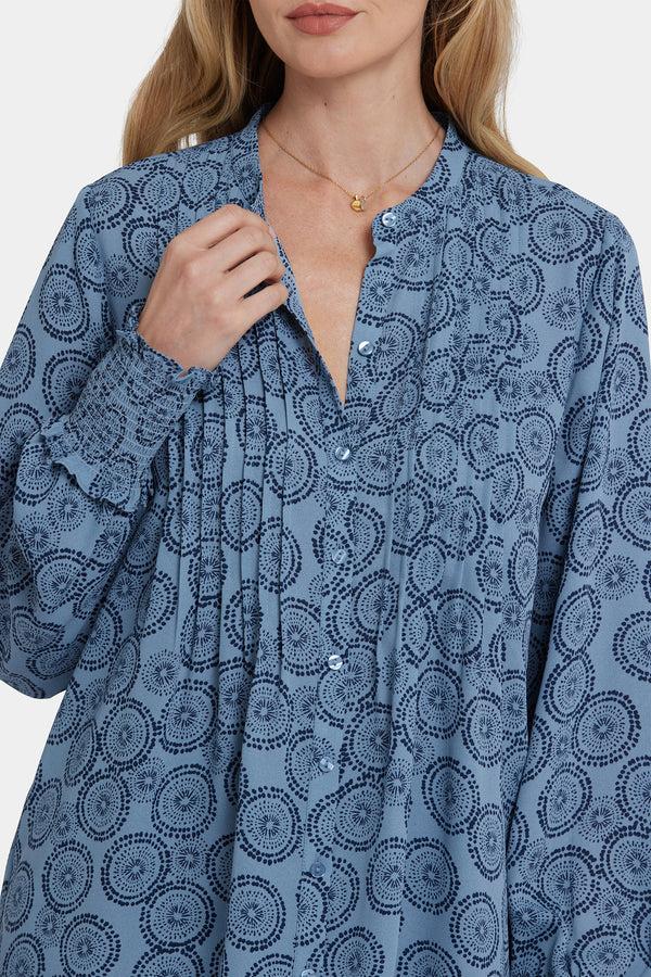 Nydj Pleated Peasant Blouse