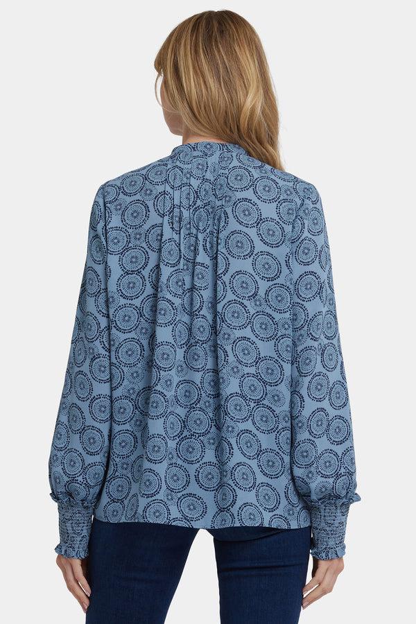 nydj Pleated Peasant Blouse