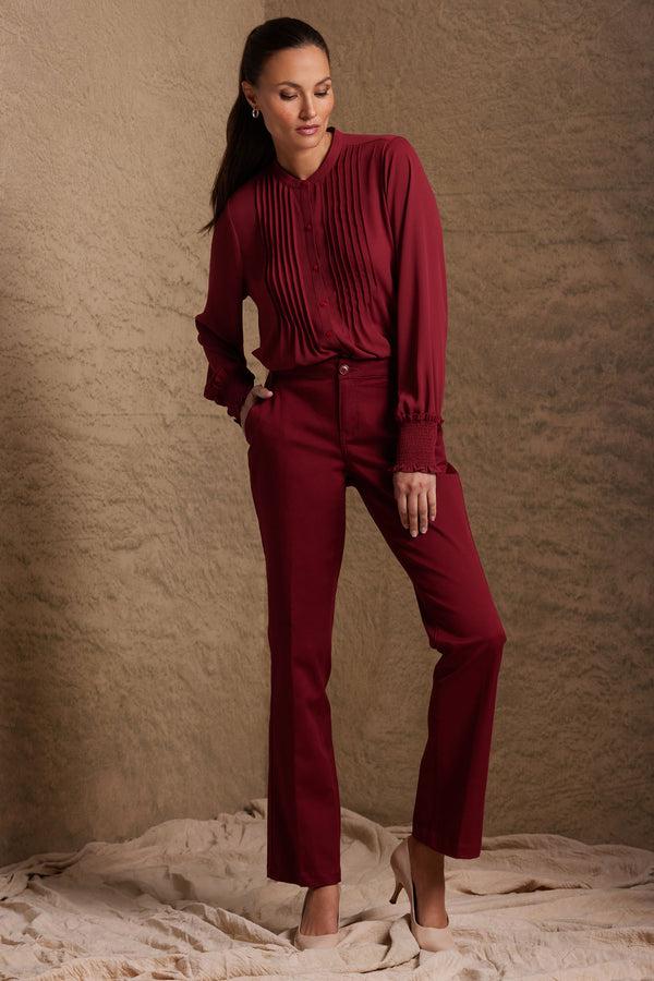 nydj Pleated Peasant Blouse