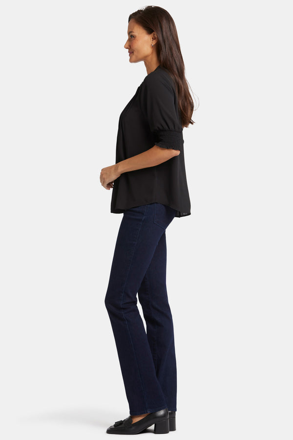 Nydj Pleated Short Sleeved Blouse