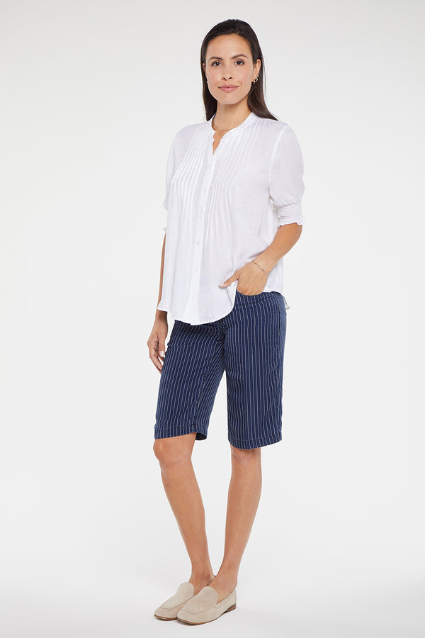 Nydj Pleated Short Sleeved Blouse