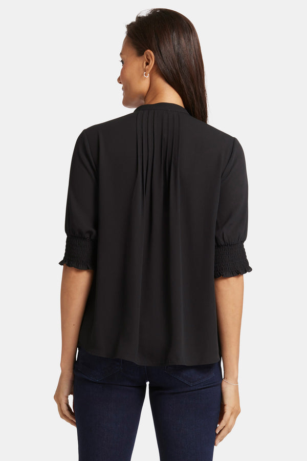 nydj Pleated Short Sleeved Blouse