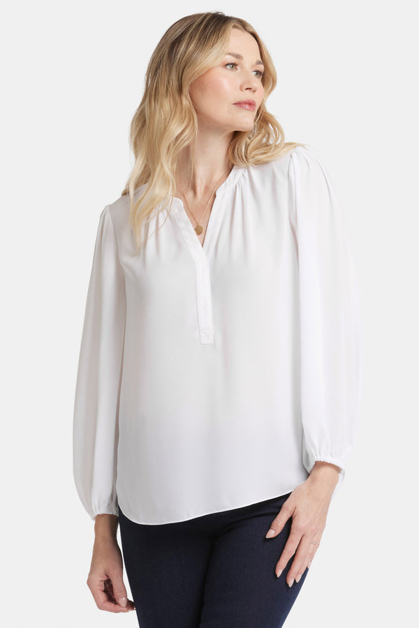 Nydj Puff Sleeve Popover Top