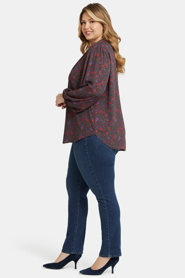 Nydj Puff Sleeve Popover Top In Plus Size