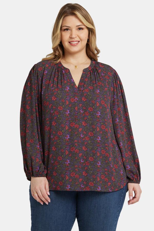 Nydj Puff Sleeve Popover Top In Plus Size