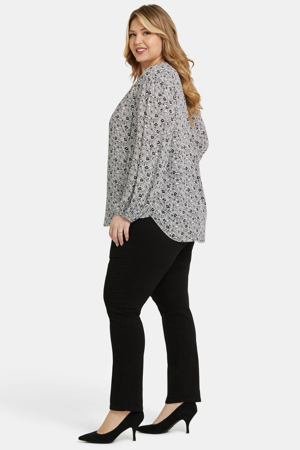 Nydj Puff Sleeve Popover Top In Plus Size