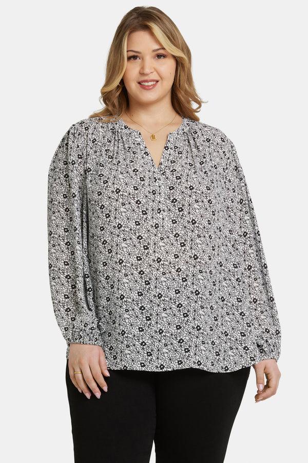 Nydj Puff Sleeve Popover Top In Plus Size