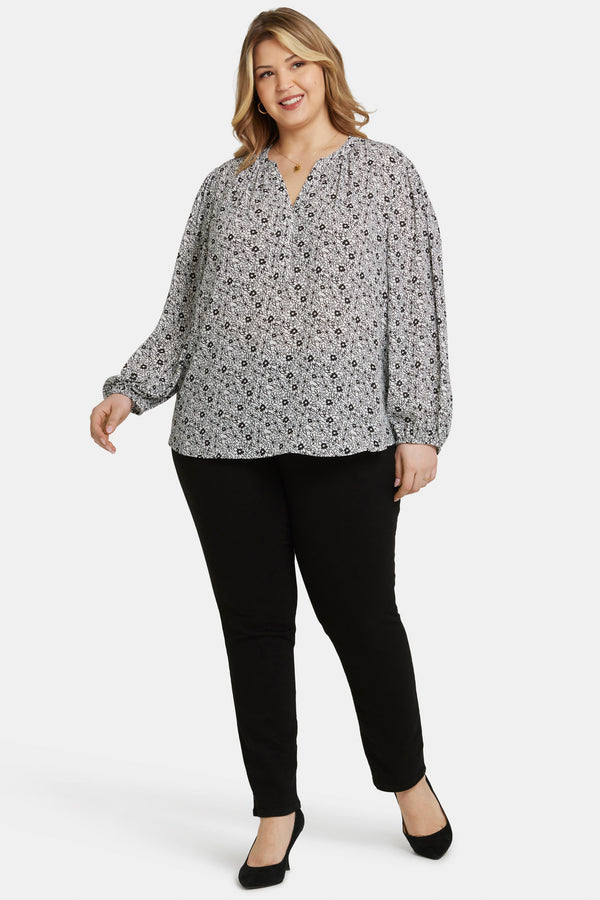 Nydj Puff Sleeve Popover Top In Plus Size