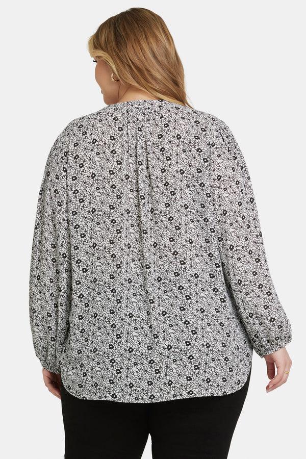 nydj Puff Sleeve Popover Top In Plus Size