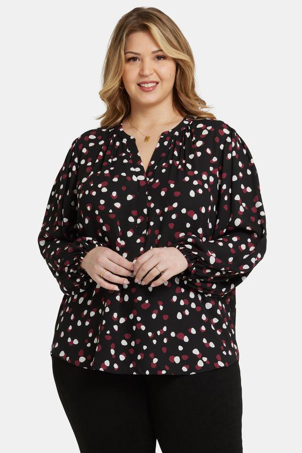 Nydj Puff Sleeve Popover Top In Plus Size