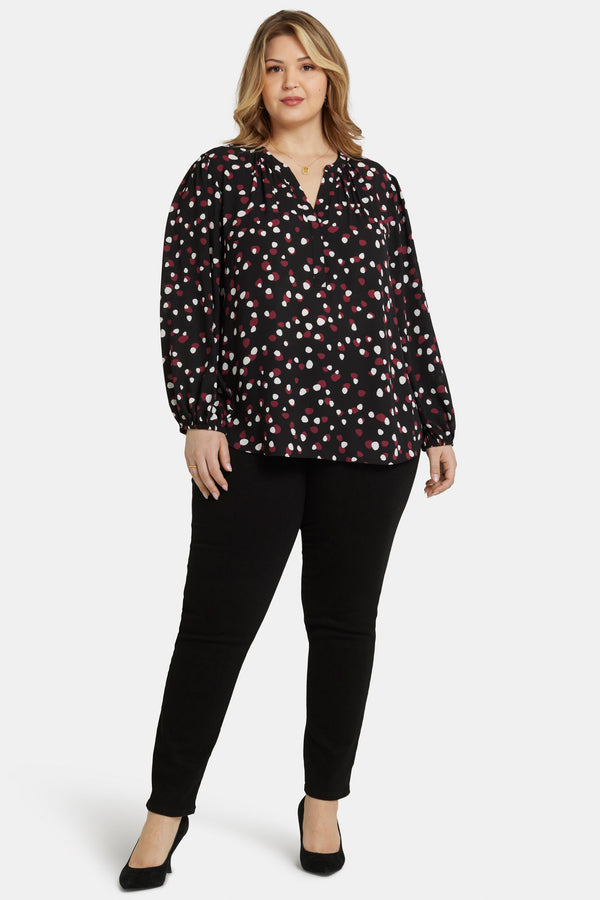 Nydj Puff Sleeve Popover Top In Plus Size