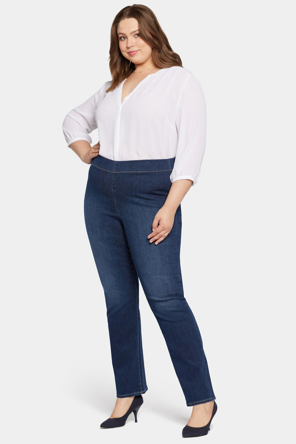 Nydj Pull-On Straight Jeans In Plus Size