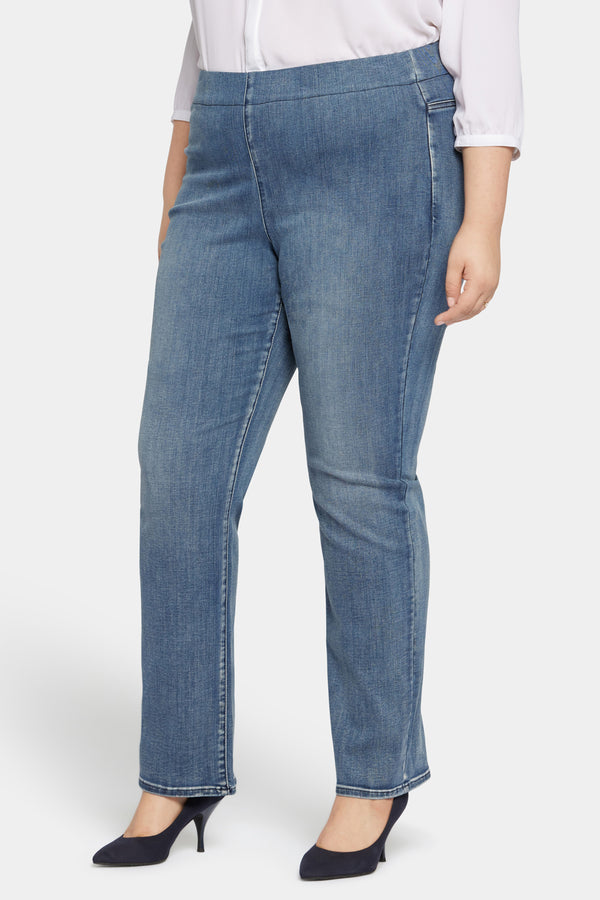Nydj Pull-on Straight Jeans In Plus Size