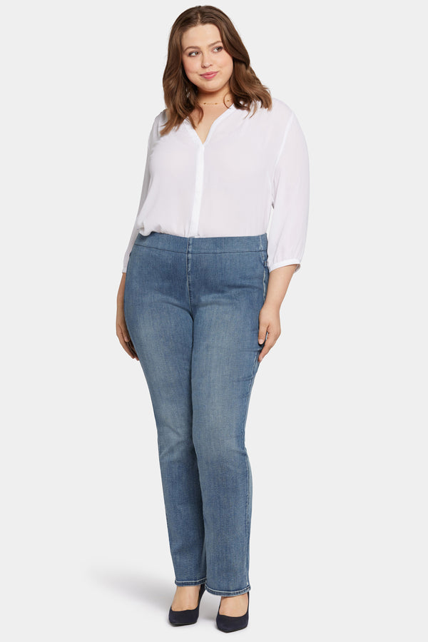 Nydj Pull-on Straight Jeans In Plus Size