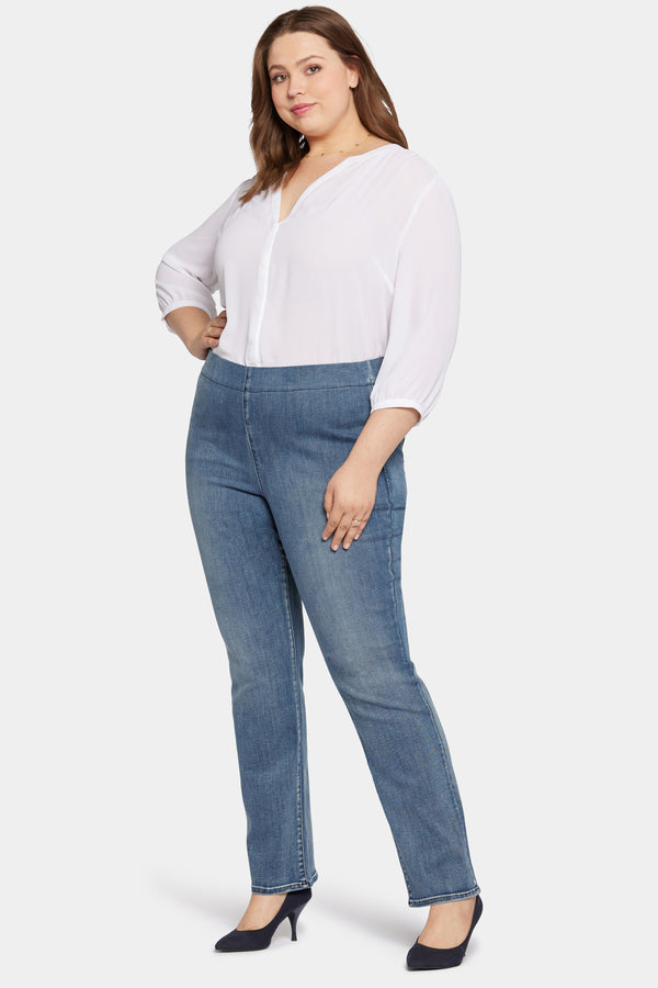 Nydj Pull-on Straight Jeans In Plus Size