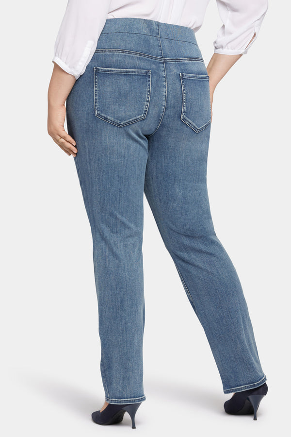 nydj Pull-on Straight Jeans In Plus Size