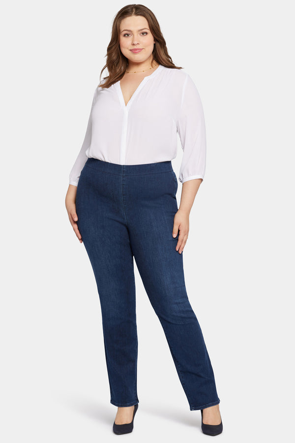Nydj Pull-On Straight Jeans In Plus Size
