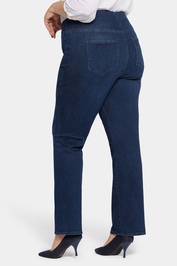 nydj Pull-On Straight Jeans In Plus Size
