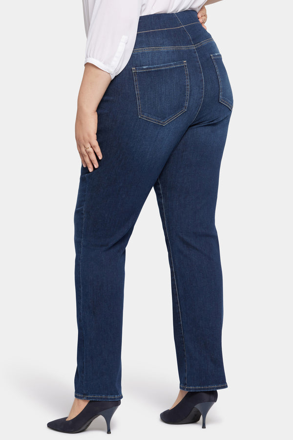 nydj Pull-On Straight Jeans In Plus Size