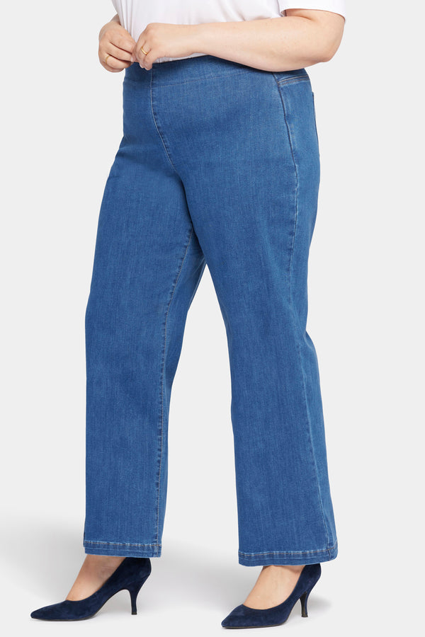 Nydj Pull-On Teresa Wide Leg Jeans In Plus Size