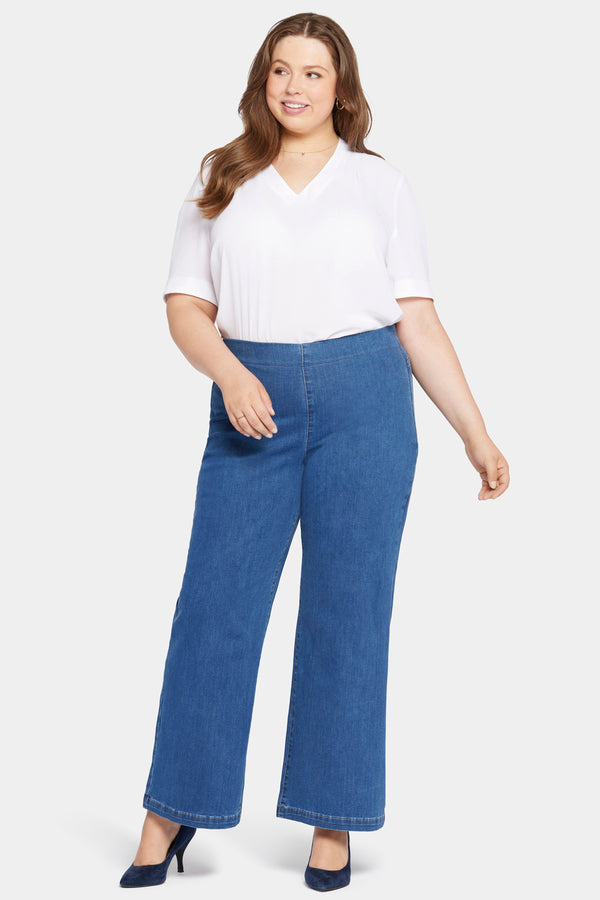 Nydj Pull-On Teresa Wide Leg Jeans In Plus Size