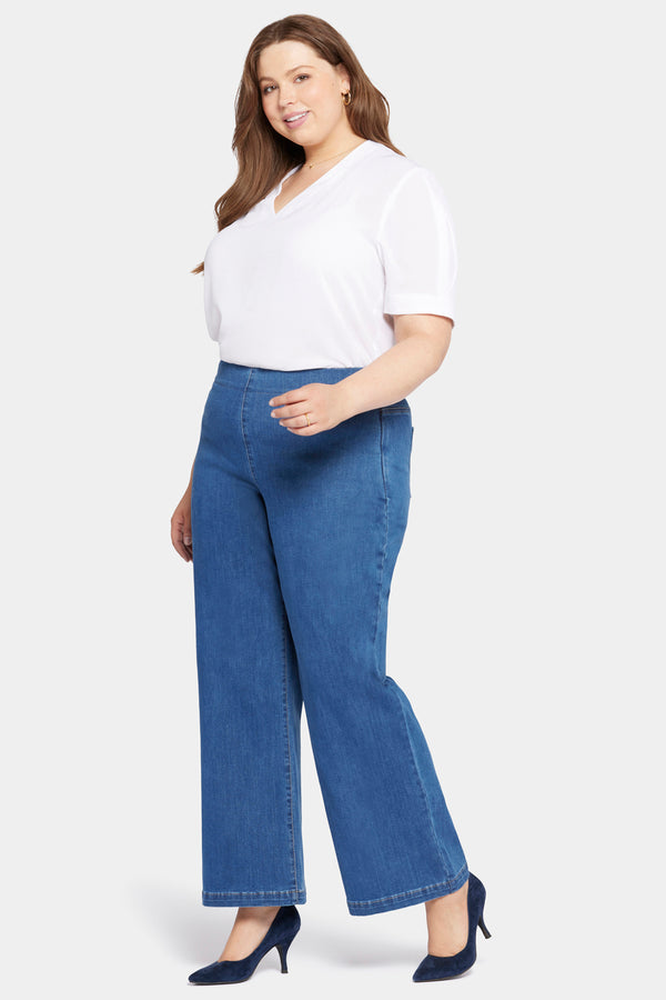 Nydj Pull-On Teresa Wide Leg Jeans In Plus Size