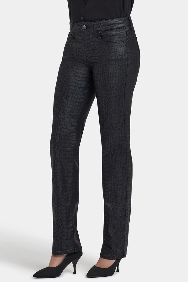 Nydj Python Coated Marilyn Straight Jeans