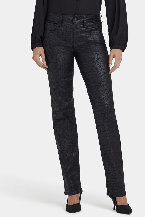 Nydj Python Coated Marilyn Straight Jeans