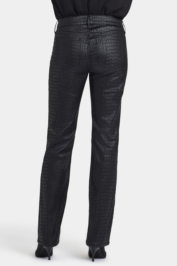 Nydj Python Coated Marilyn Straight Jeans