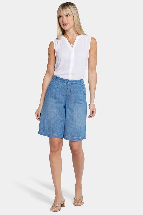 Nydj Relaxed Denim Bermuda Shorts In Petite