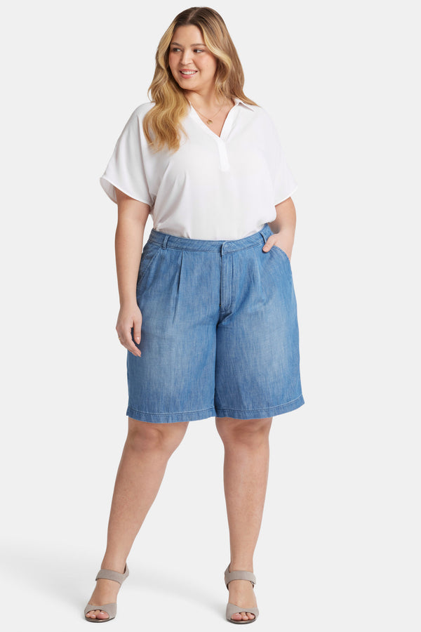 Nydj Relaxed Denim Bermuda Shorts In Plus Size