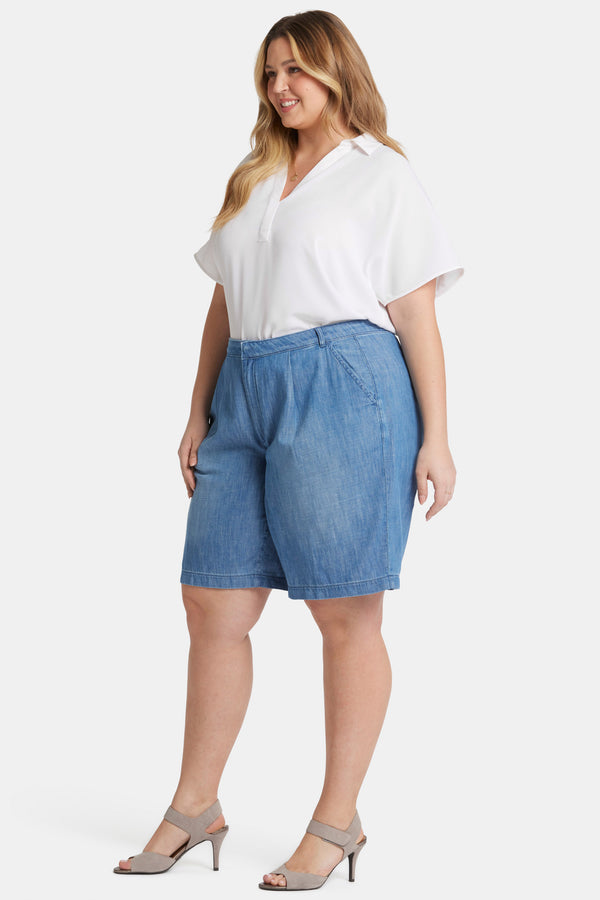 Nydj Relaxed Denim Bermuda Shorts In Plus Size