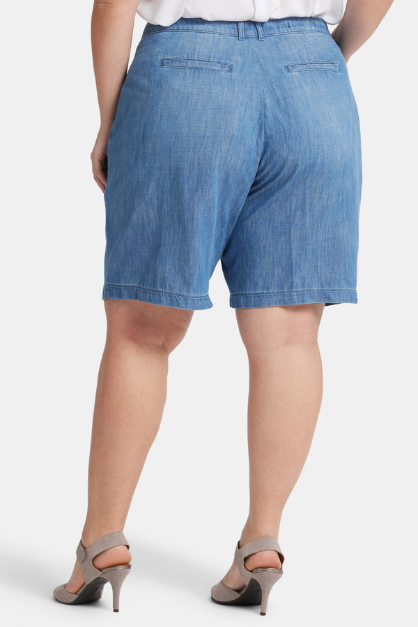 nydj Relaxed Denim Bermuda Shorts In Plus Size