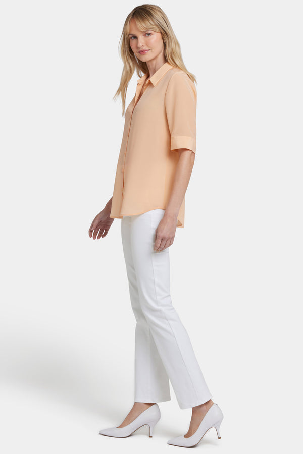 Nydj Riley Silk Elbow Sleeved Blouse