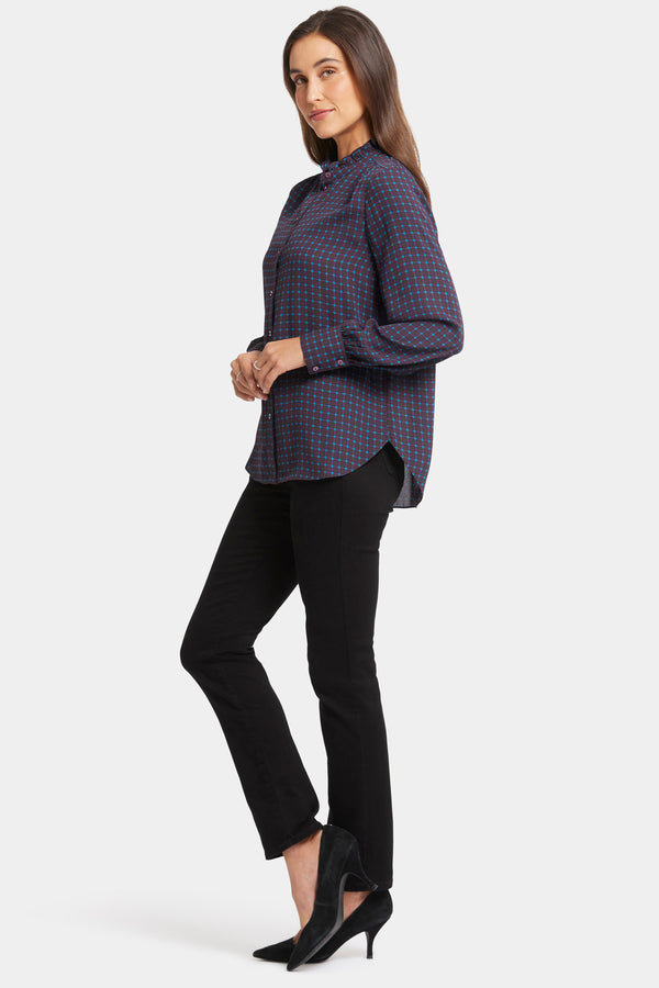 Nydj Ruffle Neck Blouse