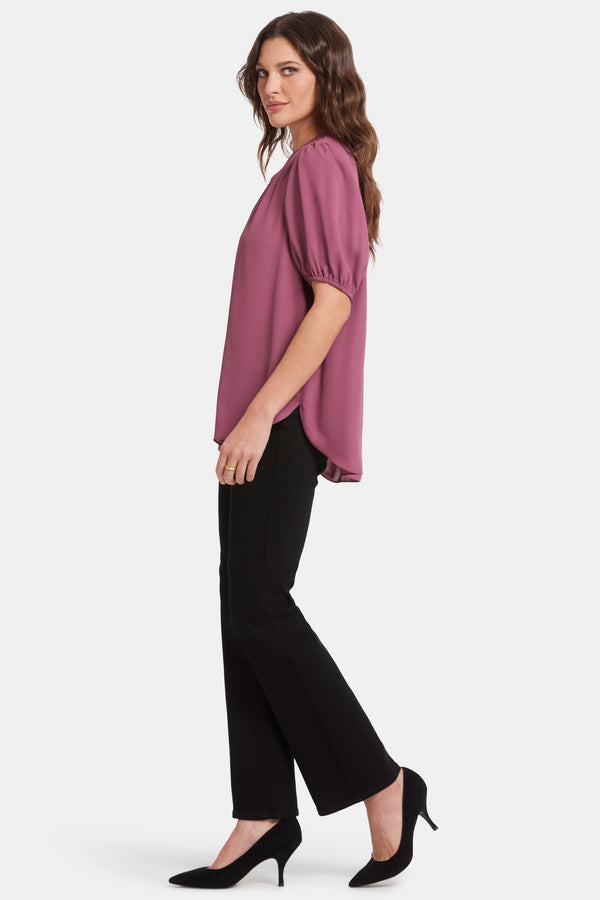 Nydj Short Puff Sleeve Popover Top