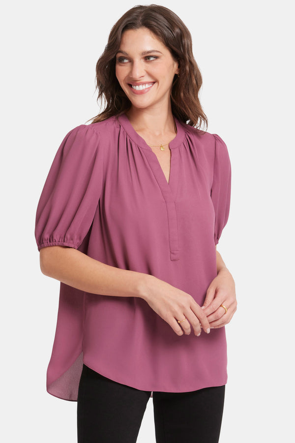 Nydj Short Puff Sleeve Popover Top