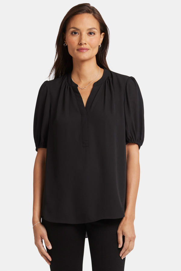 Nydj Short Puff Sleeve Popover Top
