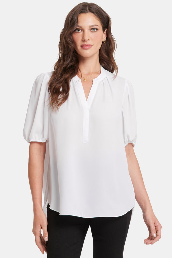 Nydj Short Puff Sleeve Popover Top