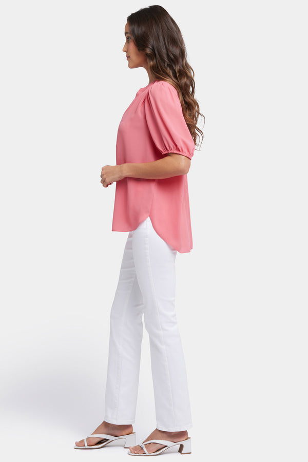 Nydj Short Puff Sleeved Popover Top