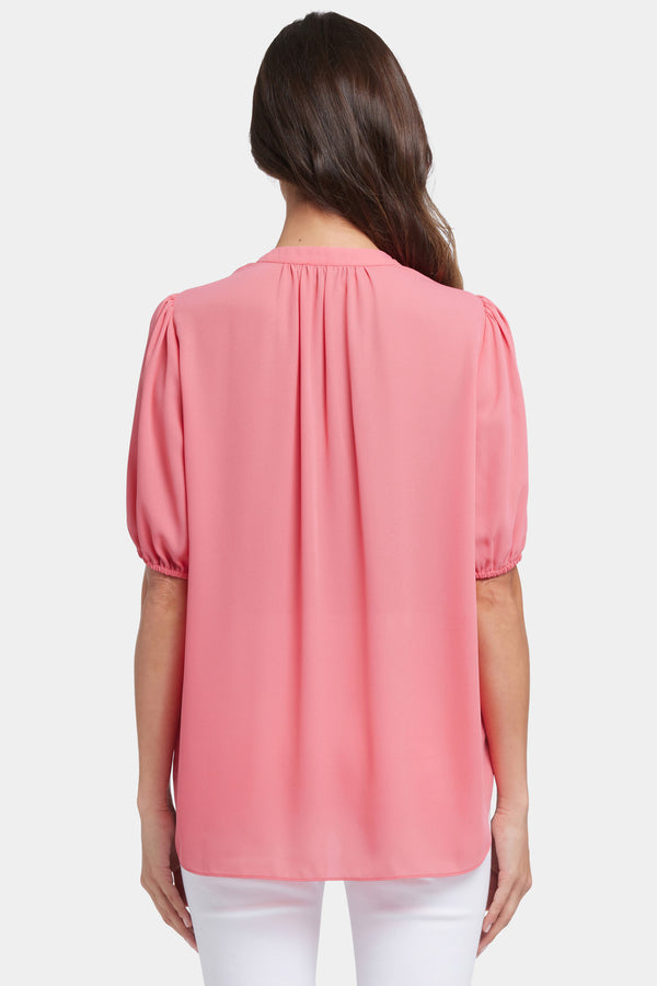 Nydj Short Puff Sleeved Popover Top